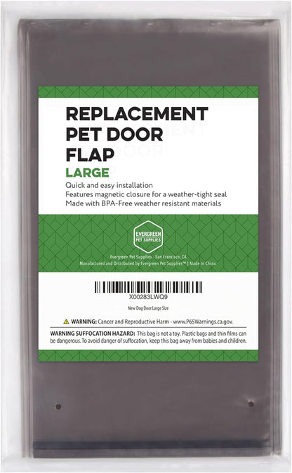 Evergreen Pet Supplies Large Replacement Dog Door Flap - Fits Petsafe Freedom PAC11-11039 - Flexible Doggy Door Flap for Small, Medium, and Large Dogs and Cats - Weather Resistant and Easy to Install