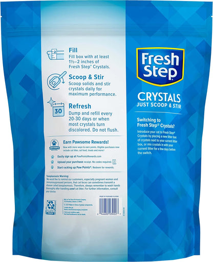 Fresh Step Crystals, Premium Cat Litter, Scented, 16 Lbs Total, (2 Pack of 8Lb Bags) (Package May Vary)