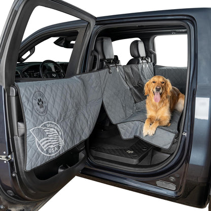 Dog Car Seat Cover for Back Seat - Dog Car Hammock - Waterproof Car Seat Protector - Door-To-Door Protection for Full-Size Trucks & Suvs
