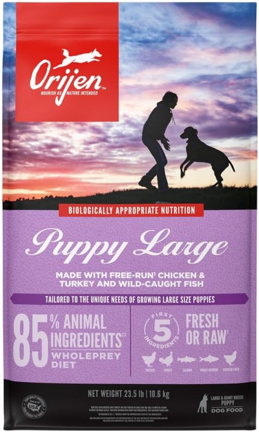 ORIJEN Puppy Large Dry Dog Food, Grain Free Dry Dog Food for Puppies, Fresh or Raw Ingredients, 23.5Lb