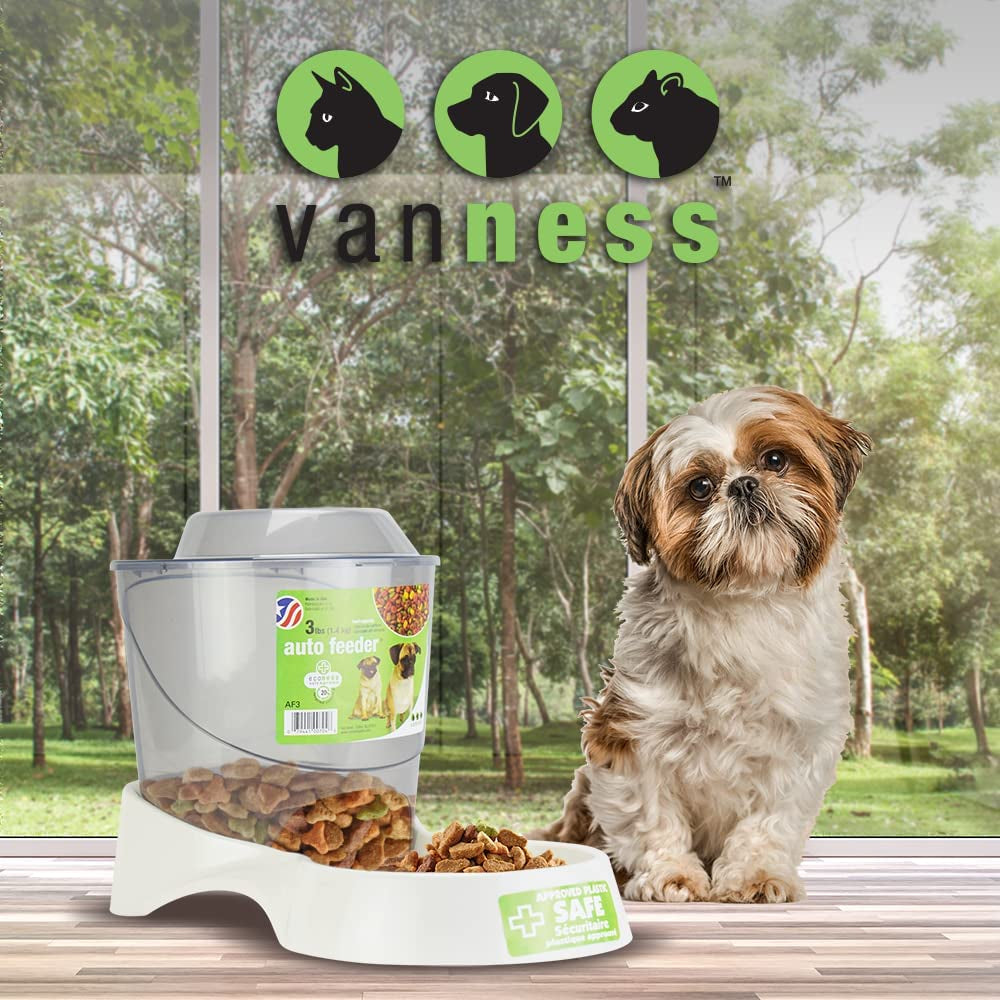 Van Ness Pets Extra Small Auto Gravity Feeder, 1.5 Pound Capacity for Dogs and Cats, White