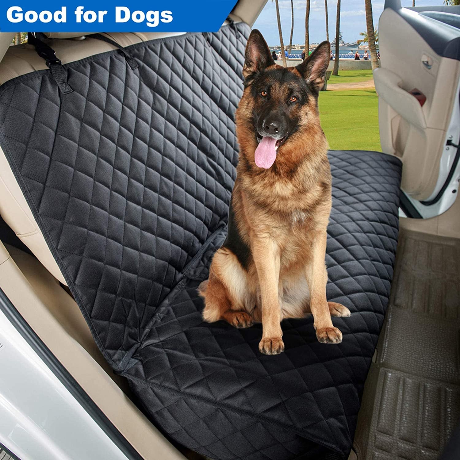 Bench Car Seat Cover Protector for Dogs - Waterproof, Heavy-Duty and Nonslip,Universal Size Fits for Cars, Trucks & Suvs(Grey)