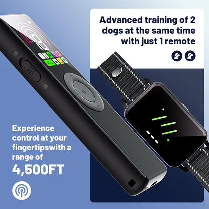 Dog Shock Collar 4500Ft-Dog Training Collar with Remote for Small Medium Large Dogs10-120Lbs,Waterproof Collars,Electric Dog Collar with Adjustable Beep(1-10),Vibration,Safe Shock Modes