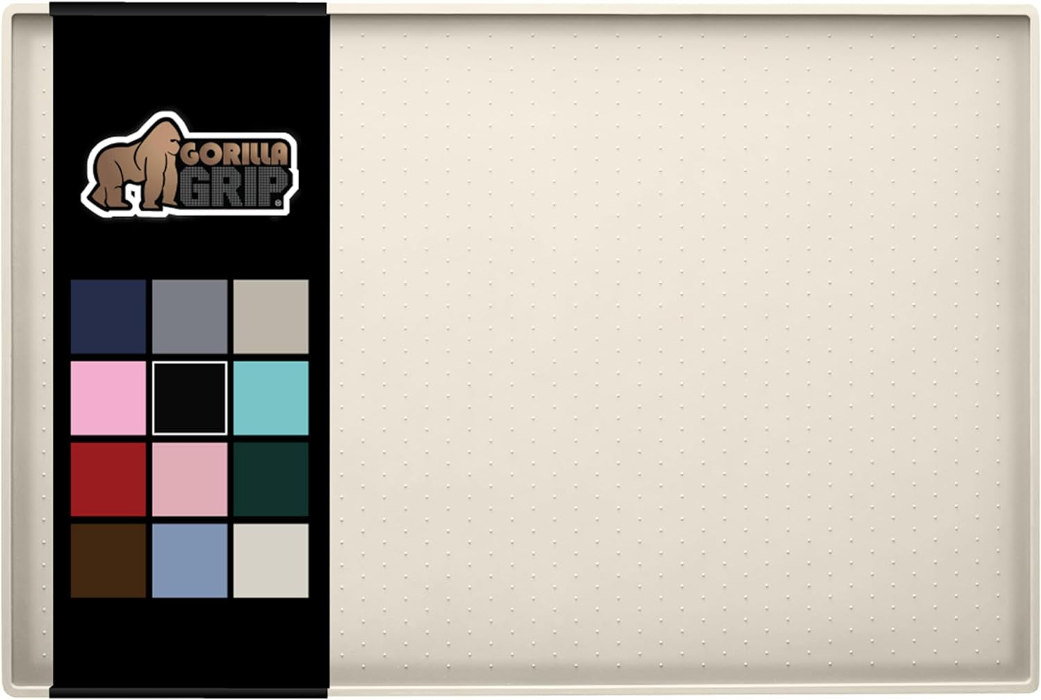 Gorilla Grip 100% Waterproof Raised Edge BPA Free Silicone Pet Feeding Mat, Dog Cat Food Mats Contain Spills Protects Floors, Placemats for Cats and Dogs Water Bowl, Pets Accessories 28X18 Cream