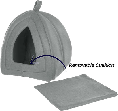 Cat House - Indoor Bed with Removable Foam Cushion - Pet Tent for Puppies, Rabbits, Guinea Pigs, Hedgehogs, and Other Small Animals by PETMAKER