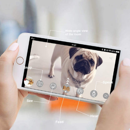 SKYMEE Petalk AI II Dog Camera Automatic Treat Dispenser, 5G Wifi Full HD Pet Camera with 180° Pan Full-Room View