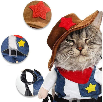 NACOCO Pet Policeman Costumes Dog and Cat Halloween Suits (Small) Black