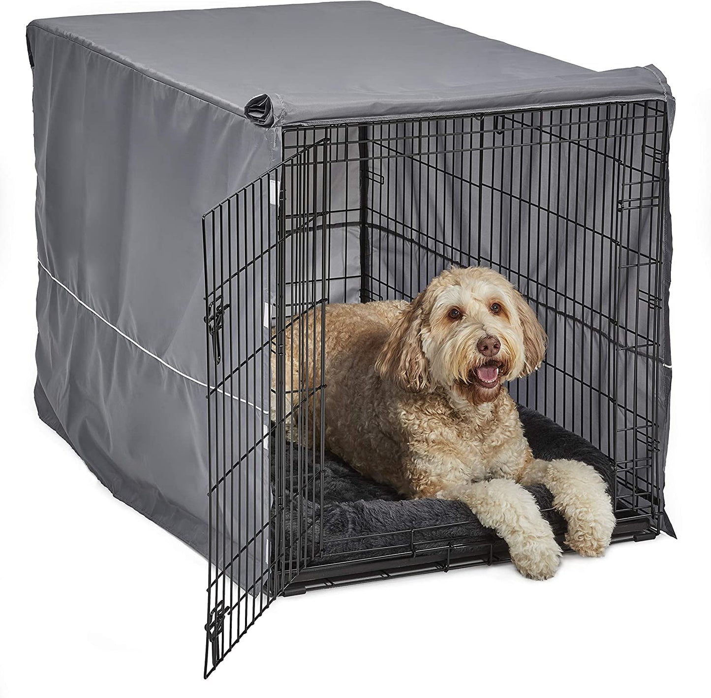 New World Double Door Dog Crate Kit Includes One Two-Door Crate, Matching Gray Bed & Gray Crate Cover, 48-Inch Kit Ideal for X-Large Dog Breeds