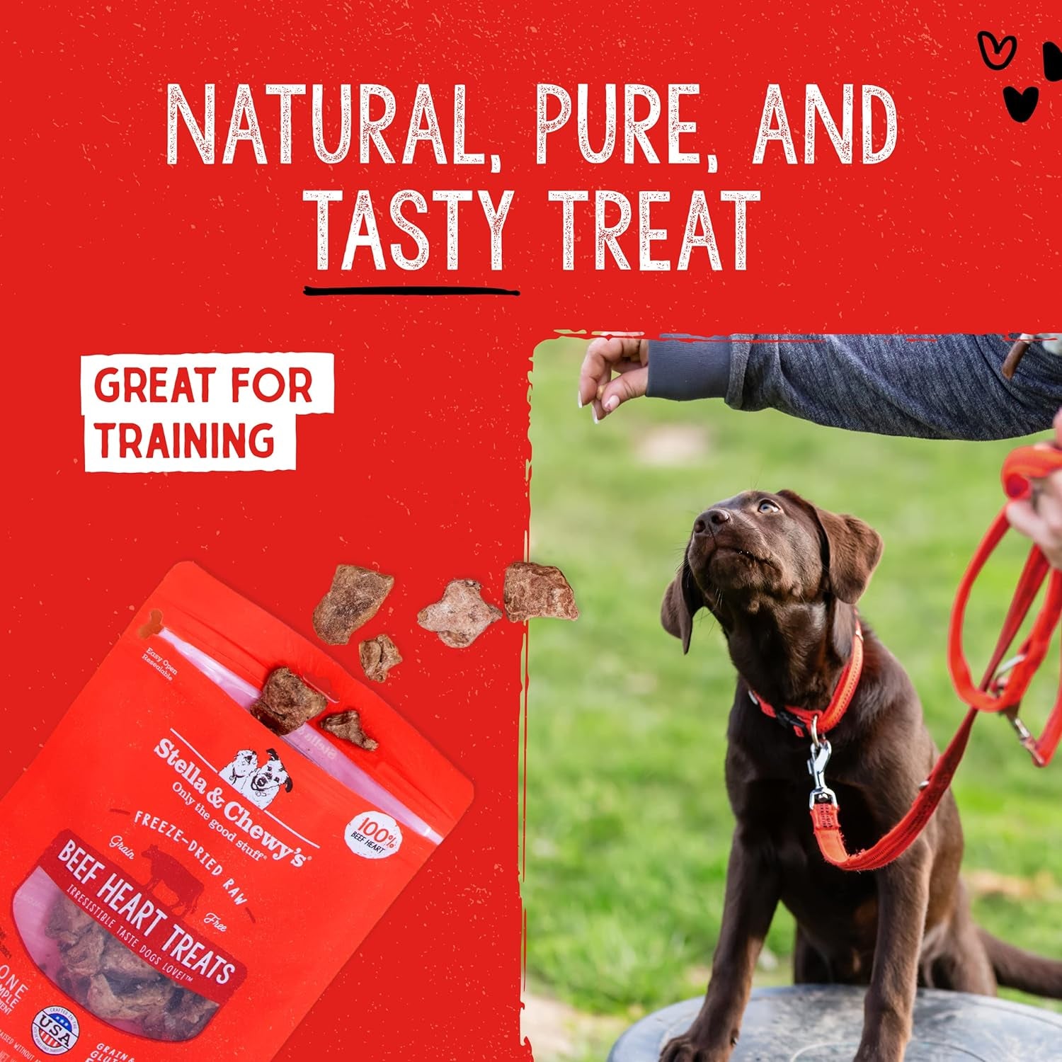 Stella & Chewy'S Freeze-Dried Single Ingredient Heart Treats Bundle (Beef Heart, Chicken Heart, Lamb Heart), 3 Oz Bags