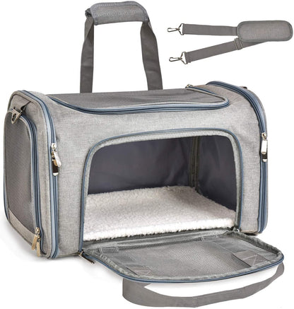 Henkelion Large Cat Carriers Dog Carrier Pet Carrier for Large Cats Dogs Puppies up to 25Lbs, Big Dog Carrier Soft Sided, Collapsible Travel Puppy Carrier - Large - Blue