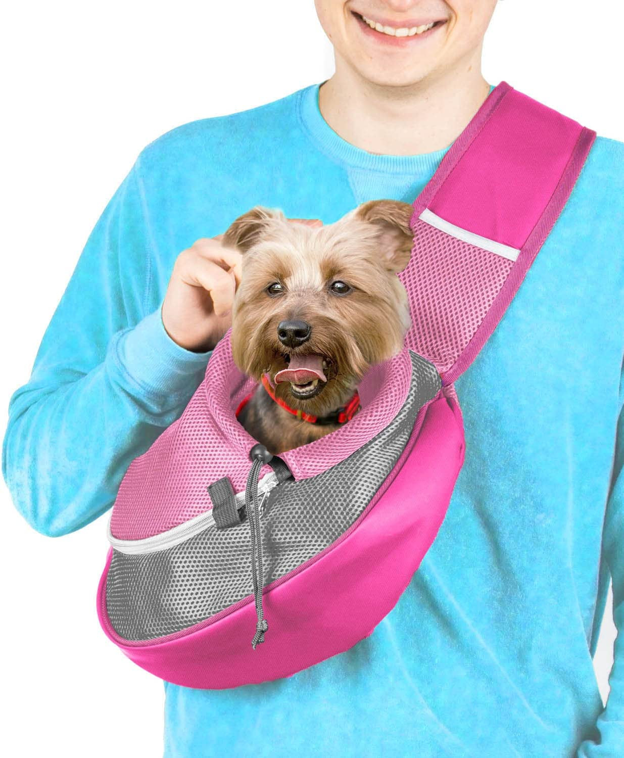 Pet Sling Carrier - Small Dog Puppy Cat Carrying Bag Purse Pouch - for Pooch Doggy Doggie Yorkie Chihuahua Baby Papoose Bjorn - Hiking Travel Front Chest Body Holder Pack to Wear (Green)