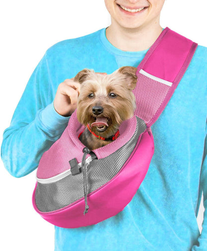 Pet Sling Carrier - Small Dog Puppy Cat Carrying Bag Purse Pouch - for Pooch Doggy Doggie Yorkie Chihuahua Baby Papoose Bjorn - Hiking Travel Front Chest Body Holder Pack to Wear (Green)