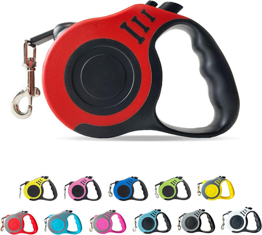 Retractable Dog Leash Automatic Telescopic Tractor Dog Tape, Pet Tape 10/16 FT Durable and Convenient, with Non-Slip Handle, Suitable for Small and Medium-Sized Dogs Red