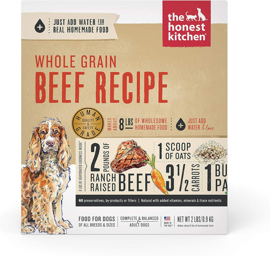 The Honest Kitchen Dehydrated Whole Grain Beef Dog Food, 2 Lb Box