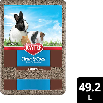 Kaytee Clean & Cozy Natural Paper Bedding, Made for Small Animals, 49.2 Liters