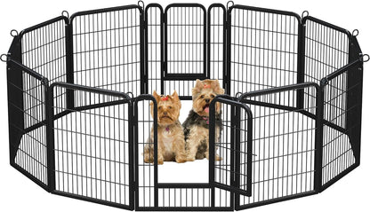 Yaheetech Dog Playpen Outdoor,12 Panel Dog Fence 32" Height Pet Pen for Large/Medium/Small Dogs Heavy Duty Pet Exercise Pen for Puppy/Cat/Rabbit/Small Animals Portable Playpen for Rv/Camping/Garden