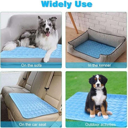 Washable Dog Cooling Mat Ice Silk Cooling Mat for Dogs Pet Self Cooling Pad Blanket Dog Cooling Pad for Indoor & Outdoor Car Seats