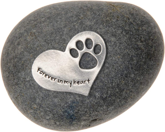 Comforting Dog Memorial Gift - Sympathy or Condolence Gift for Loss of Pet - Forever in My Heart Stone by Whitney Howard Designs