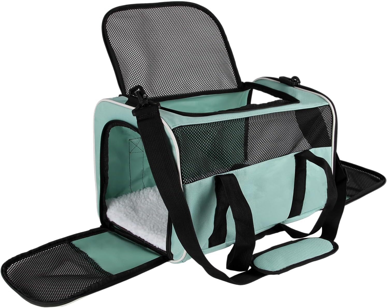 Carriers Soft-Sided Large Pet Carrier for Cats Dogs Small Animals up to 35Lbs,Top Load Carrier,Ventilated Design,Portable Cat Carrier Airline Approved(X-Large,Green)