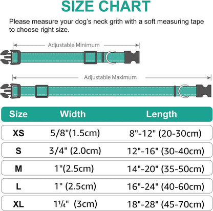 Joytale Reflective Dog Collar,Soft Neoprene Padded Breathable Nylon Pet Collar Adjustable for Extra Large Dogs,Khaki,Xl