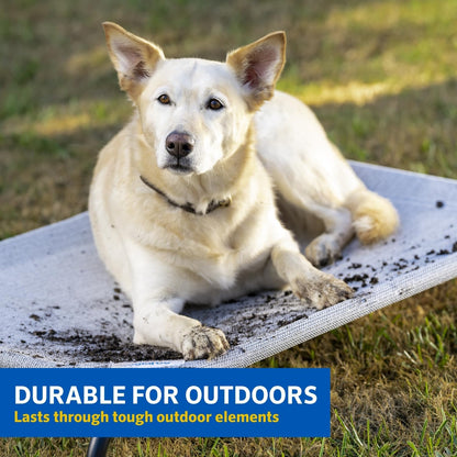 COOLAROO the Original Cooling Elevated Dog Bed, Indoor and Outdoor, Medium, Grey