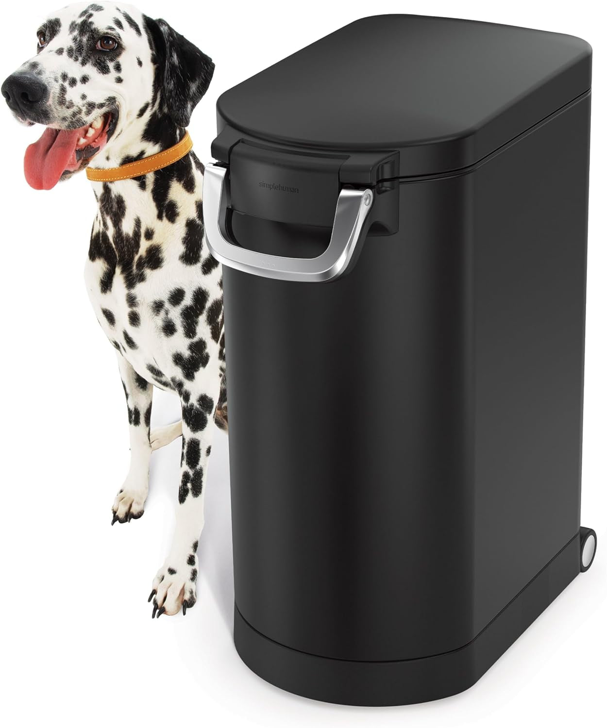 Simplehuman 30 Liter, 32 Lb / 14.5 Kg Large Pet Food Storage Container for Dog Food, Cat Food, and Bird Feed, Matte Black