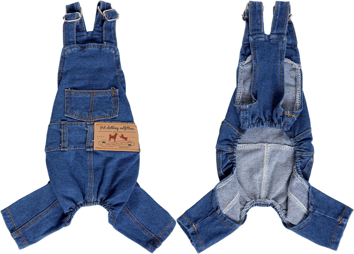 1 Piece of Dog Denim Shirts Puppy Jean Jacket Sling Jumpsuit Costumes Pet Jean Overalls Dog Pants Outfits for Small Puppy Cat Pets (Blue, Small)