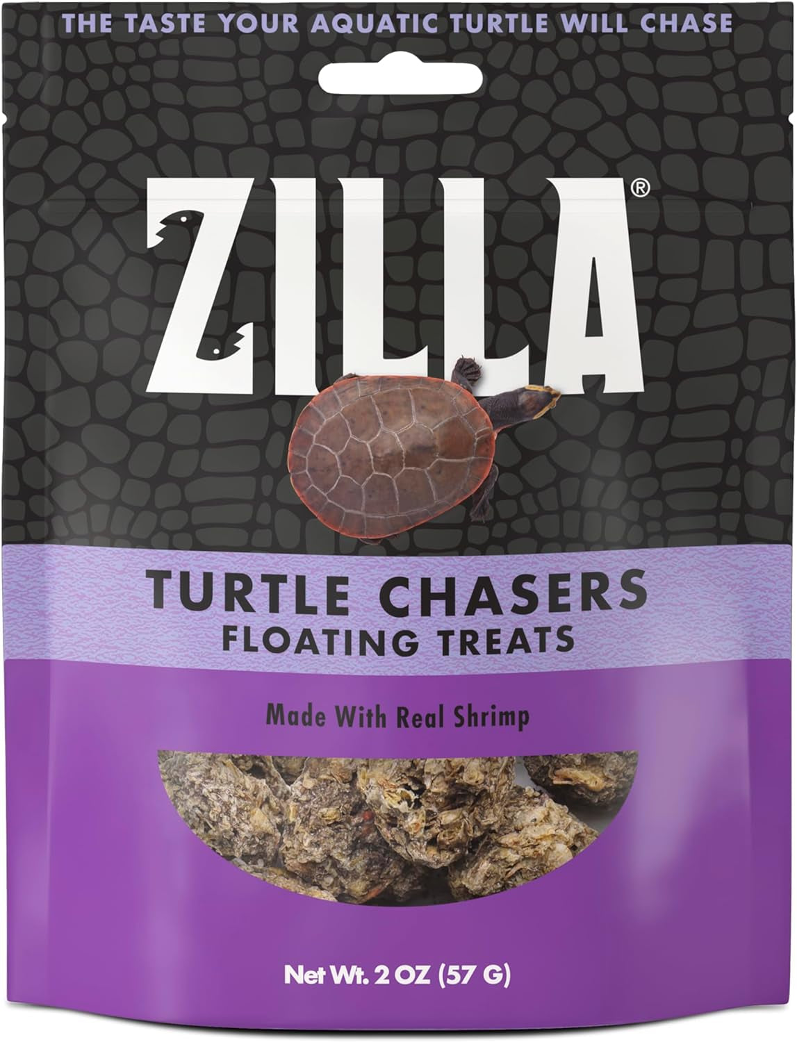 Zilla Turtle Chasers Floating Treats, Made with Real Shrimp, Resealable Bag