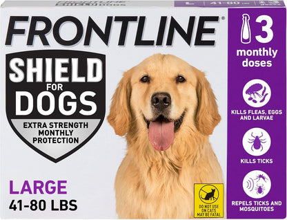 FRONTLINE Shield Flea & Tick Treatment for Large Dogs 41-80 Lbs., Count of 3