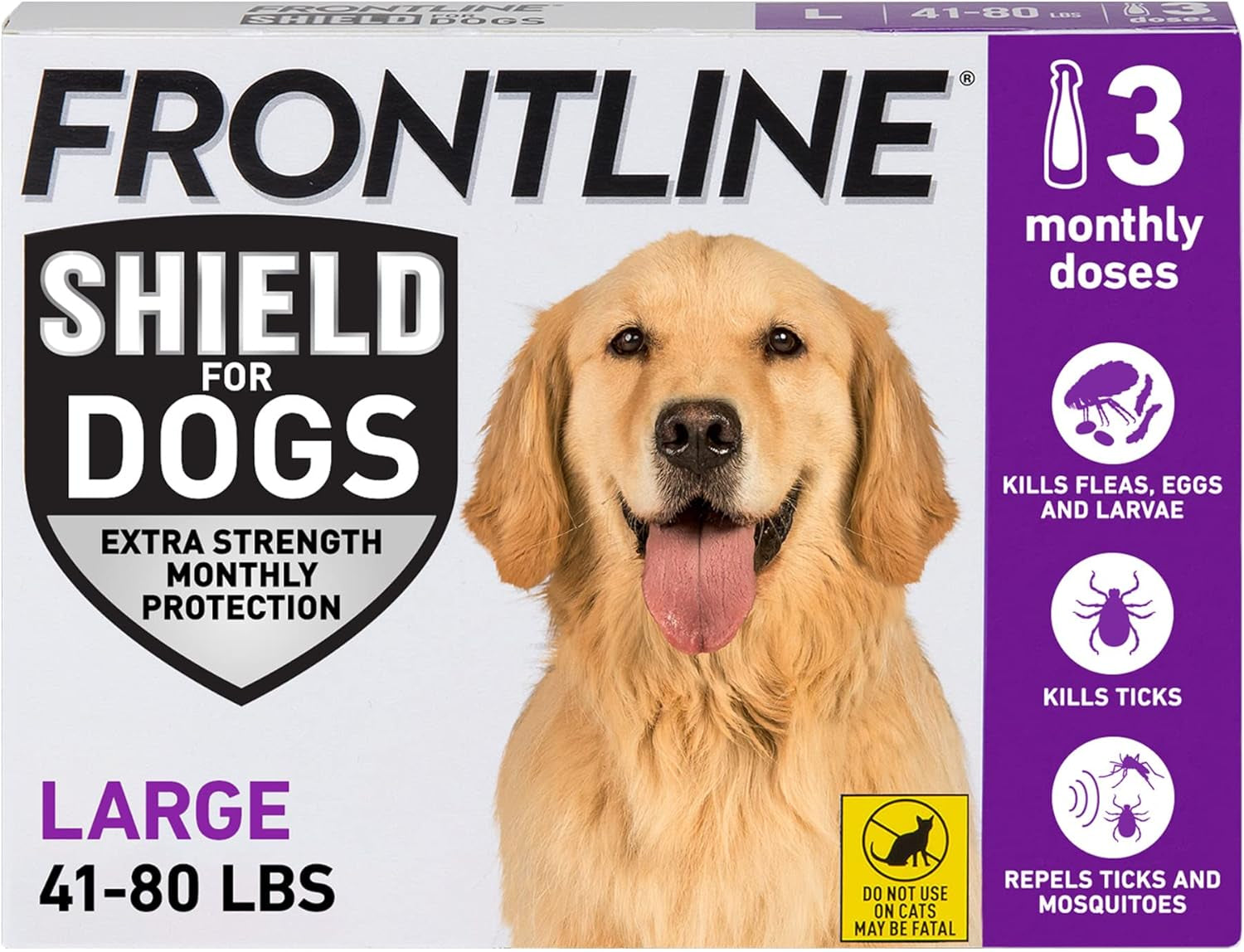 FRONTLINE Shield Flea & Tick Treatment for Large Dogs 41-80 Lbs., Count of 6