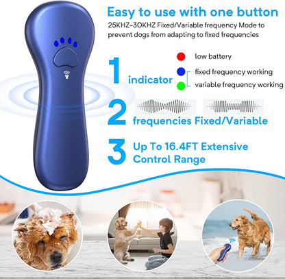 New anti Barking Device,Dog Barking Control Devices,Rechargeable Ultrasonic Dog Bark Deterrent up to 16.4 Ft Effective Control Range Safe for Human & Dogs Portable Indoor & Outdoor(Green)