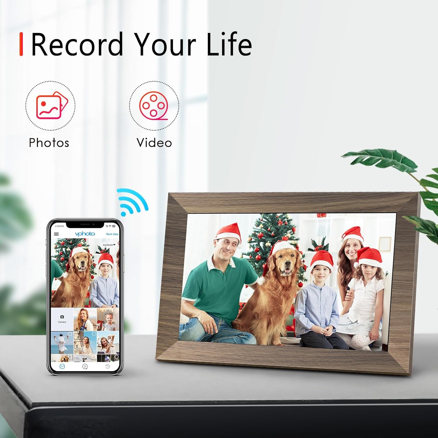 10.1 WiFi Digital Picture Frame, IPS Touch Screen Smart Cloud Digital Photo Frame with 16GB Storage, Wall Mountable, Auto-Rotate, Share Photos from Anywhere Via App