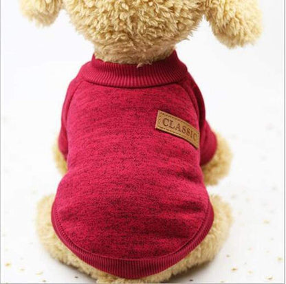 Idepet Pet Dog Classic Knitwear Sweater, Fleece Coat for Small,Medium Dog,Warm Pet Dog Cat Clothespuppy Customes (XS, Winered)