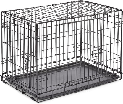 New World Newly Enhanced Double Door New World Dog Crate, Includes Leak-Proof Pan, Floor Protecting Feet, & New Patented Features, 30 Inch