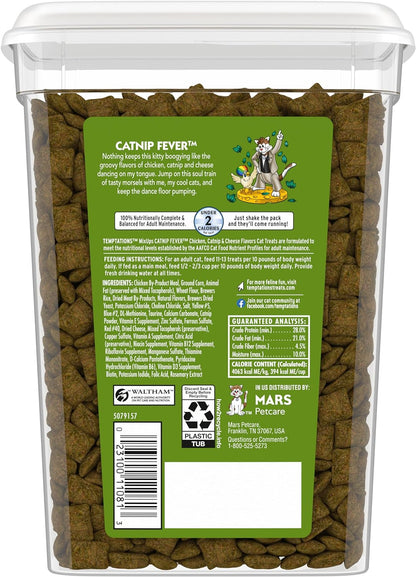 TEMPTATIONS Mixups Crunchy and Soft Cat Treats, Catnip Fever Flavor, (12) 3 Oz. Pouches