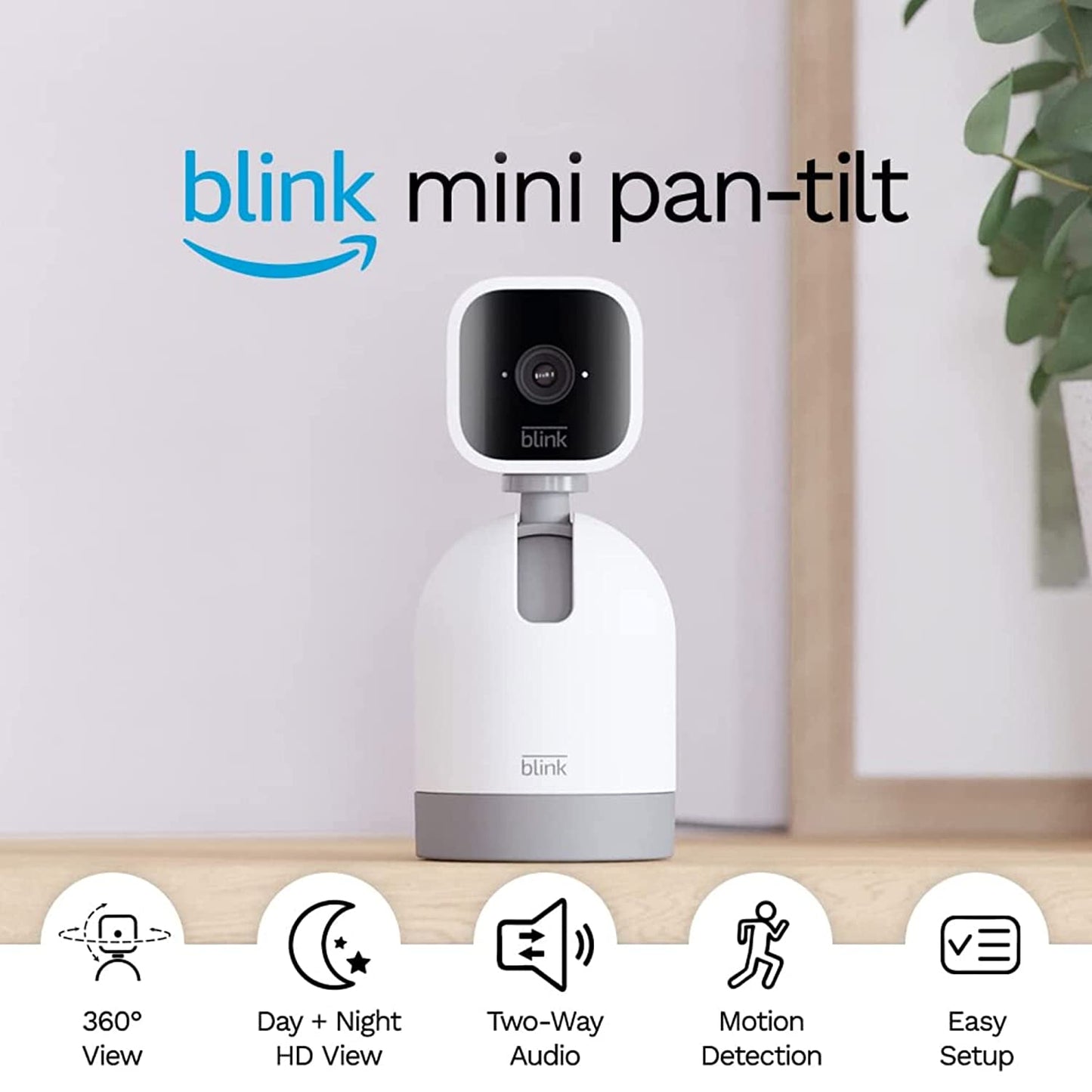 Blink Mini Pan-Tilt Camera | Rotating Indoor Plug-In Smart Security Camera, Two-Way Audio, HD Video, Motion Detection, Works with Alexa (Black)