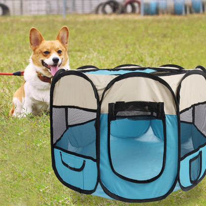 Dogs Playpen Cat Playpen Pop up Playpen Small Middle Large Dog Cat Playpen Pet Playpen 37X37X24 Pop up Playpen Pet Tent Playground Indoor Outdoor Pet Puppy Dog Playpen (Black/Blue)