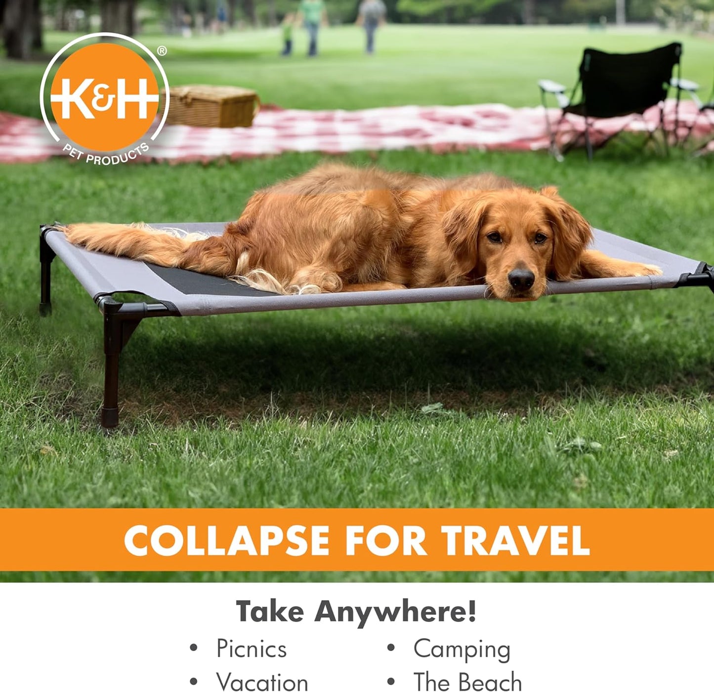 K&H Pet Products Cooling Elevated Dog Bed Outdoor Raised Dog Bed with Washable Breathable Mesh, Dog Cot Bed No-Slip Rubber Feet, Portable Dog Cot Indoor Outdoor Dog Bed, X-Large Chocolate/Black Mesh