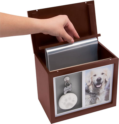 Pet Urns for Dogs Ashes Keepsake - Memorial Dog Urns for Ashes Personalized, Cat Urns for Ashes, Pet Urns for Dogs Ashes Small - Includes Pet Paw Print Kit, Picture Frame and Photo Book