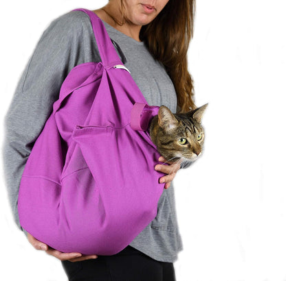 Cozy Comfort Carrier - X-Large Lavender Cat Carrier Soft, Cat Restraint Bag and Cat Sling Carrier for Grooming, Vet Visits, Medication Administration, Dental Care, and Nail Trimming