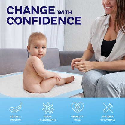 Chucks Pads Variety Pack - 3 Sizes - (17X24", 23X36", 30X36") - 15 Disposable Underpads - the Right Size for Every Need - Make Traveling Easy - Sample Our Range of Sizes or Pack Them for Your Trip!