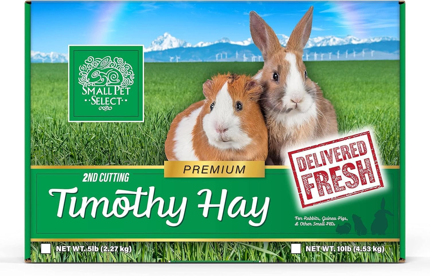 Small Pet Select 2nd Cutting Perfect Blend Timothy Hay Pet Food for Rabbits, Guinea Pigs, Chinchillas and Other Small Animals, Premium Natural Hay Grown in The US, 12 LB