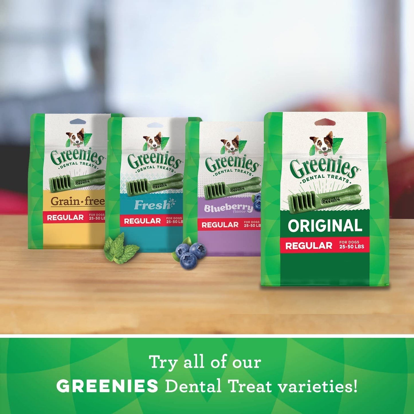 Greenies Bursting Blueberry Dog Dental Treat Regular Size 12 Count - Pack of 2