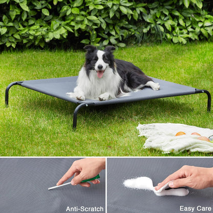 Love'S Cabin Outdoor Elevated Dog Bed - 49In Cooling Pet Dog Beds for Extra Large Medium Small Dogs - Portable Dog Cot for Camping or Beach, Durable Summer Frame with Breathable Mesh, Beige