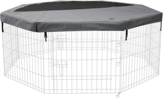 PETIME Dog Playpen Cover Sun/Rain Proof Provide Shade and Security for Indoor Outdoor Dog Pen Fits All 24" Wide 8 Panels Pet Exercise Pen (Playpen Not Included!!!)