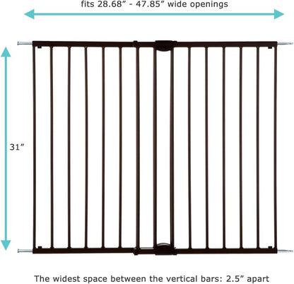 Toddleroo by North States Baby Gate for Stairs and Doorways: Tall Easy Swing & Lock Series 2 Child Gate, Fits Openings 28.68"-47.85" Wide. Safety Latch, Hardware Mount. (36" Tall, Warm White)