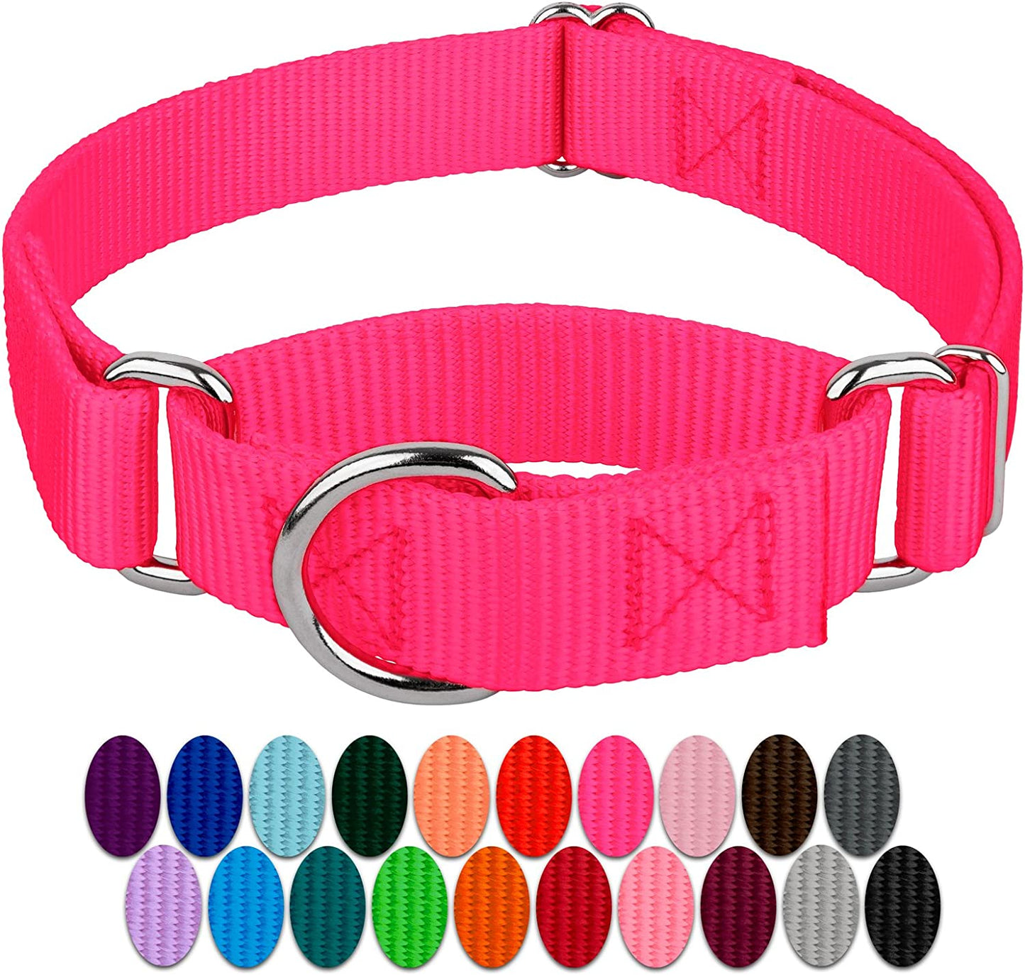 Country Brook Petz - Green Martingale Heavy Duty Nylon Dog Collar - 21 Vibrant Color Options (3/8 Inch Width, Micro)