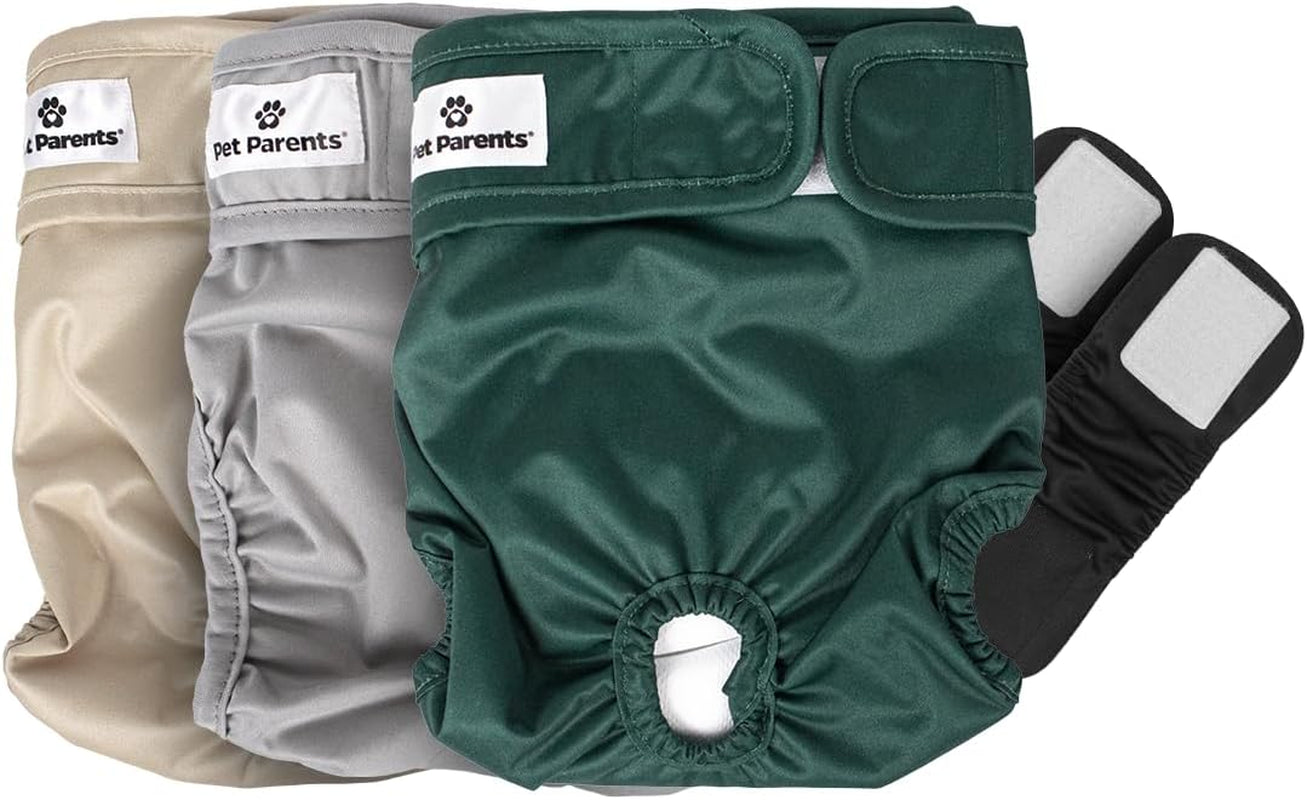 Pet Parents Premium Washable Dog Diapers & Extendrs, (3Pack) of Dog Diapers Female & Male Dog Diapers, Doggie Diapers Color: Spruce, Size: Large Dog Diapers