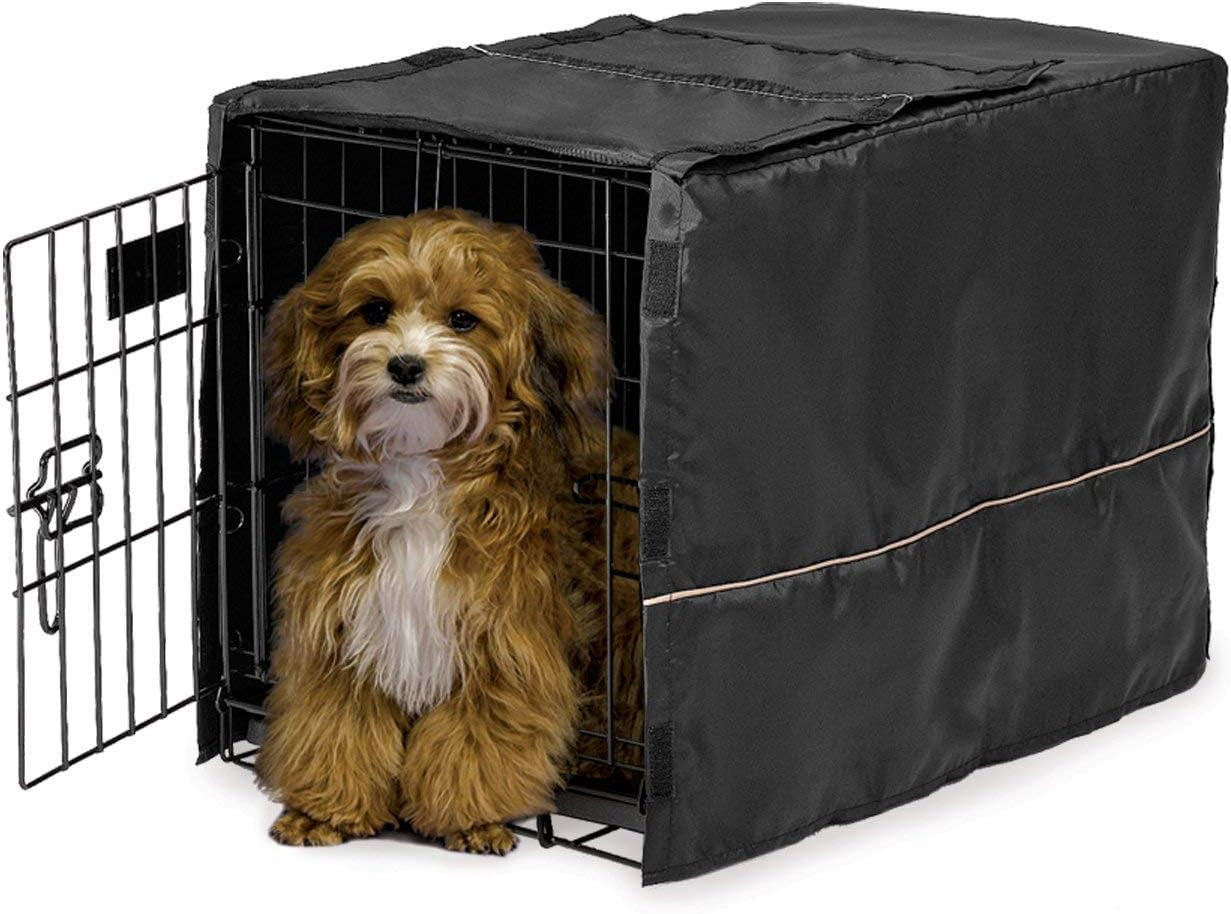 Midwest Homes for Pets Dog Crate Cover, Privacy Dog Crate Cover Fits Midwest Dog Crates, Crate Cover Only, Machine Wash & Dry, Black, 22-Inch