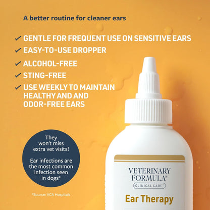 Veterinary Formula Clinical Care Ear Therapy Wipes, 100Ct – Cat and Dog Ear Cleaner – Help Relieve Itchy Ears Quickly & Effectively Remove Dirt, Debris, and Foul Odor